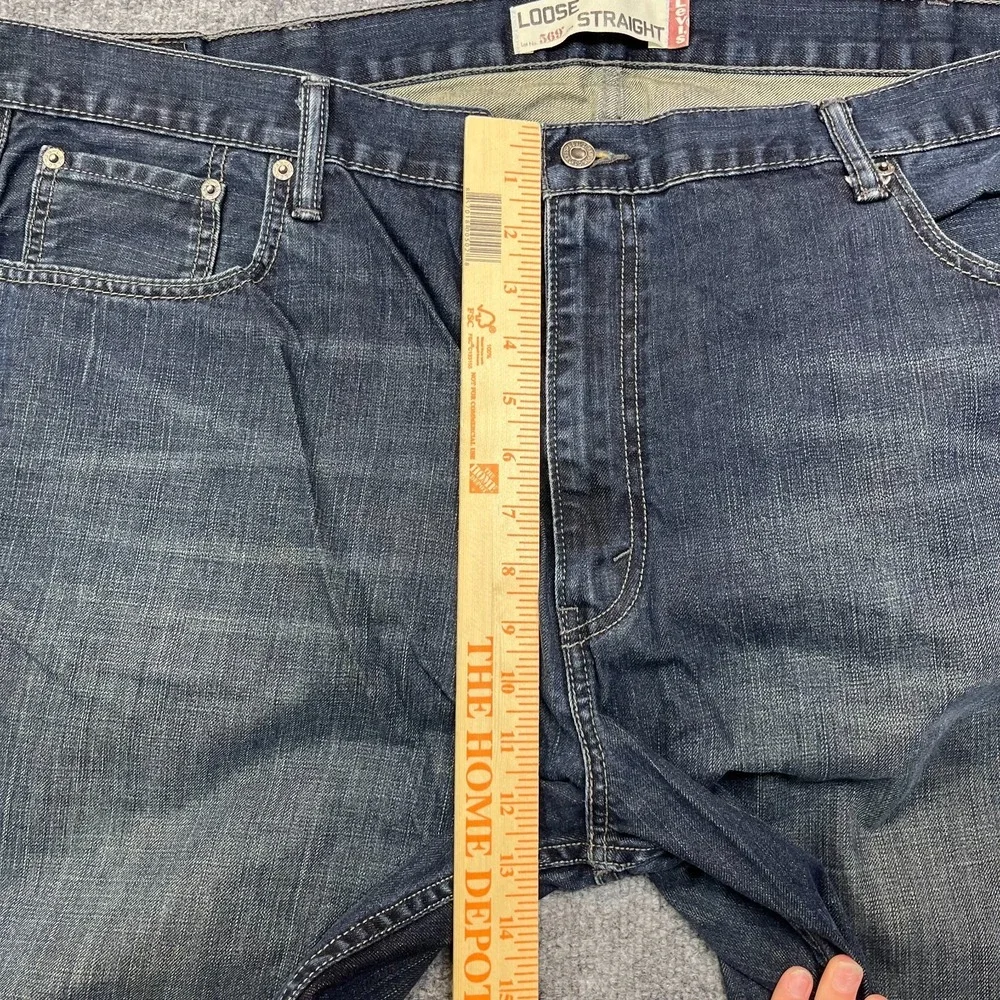 Levi's 569 Loose Straight‎ Jeans Men's Blue Denim High Rise Zip Fly - 43X32